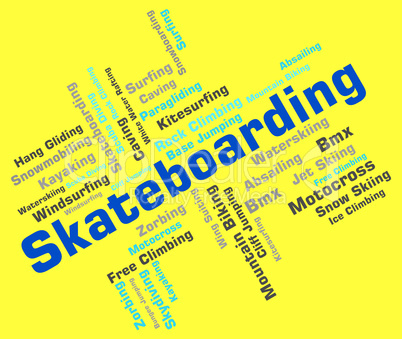 Skateboarding Words Means Skating Boarder And Skateboarders
