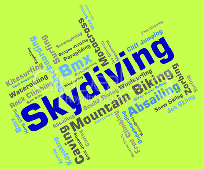 Skydiving Word Means Free Falling And Parachutes