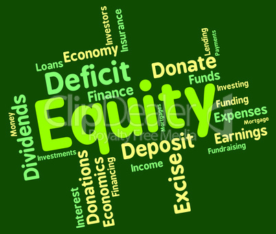 Equity Word Shows Fund Capital And Riches