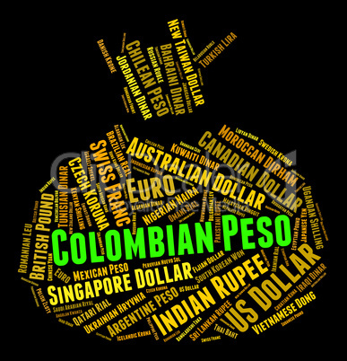 Colombian Peso Means Worldwide Trading And Coinage