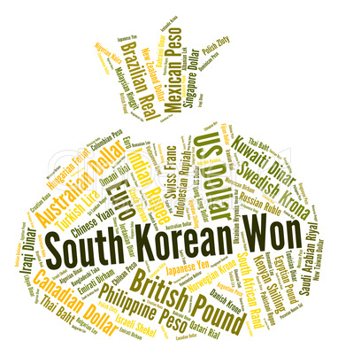 South Korean Won Represents Foreign Currency And Coinage