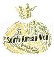 South Korean Won Represents Foreign Currency And Coinage