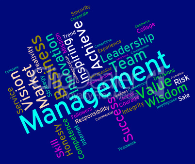Management Words Represents Boss Company And Wordcloud