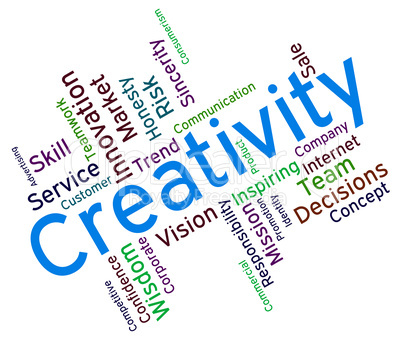 Creativity Words Represents Creative Inventions And Vision