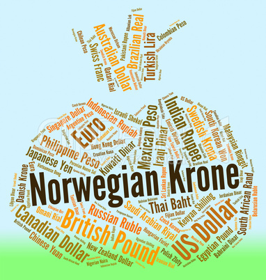 Norwegian Krone Shows Exchange Rate And Foreign