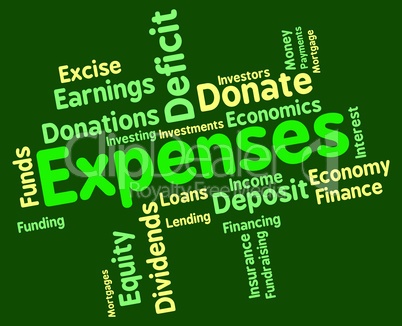 Expenses Word Represents Finances Outlays And Costs