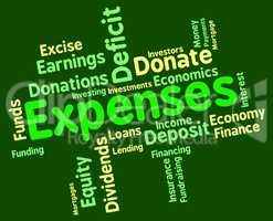 Expenses Word Represents Finances Outlays And Costs