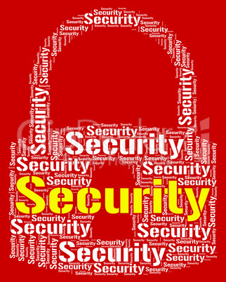 Security Lock Means Wordcloud Secured And Word