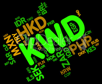 Kwd Currency Indicates Worldwide Trading And Foreign