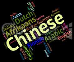 Chinese Language Indicates Speech Wordcloud And Word