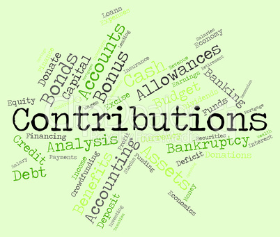Contributions Word Indicates Give Volunteers And Volunteer