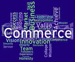 Commerce Words Represents Sell Trade And E-Commerce