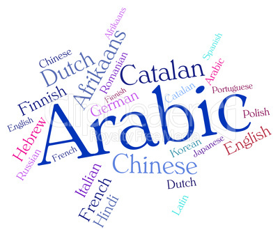 Arabic Language Shows Text Words And Translate