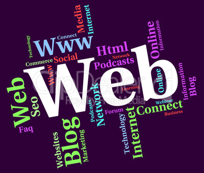 Web Word Represents Online Internet And Net