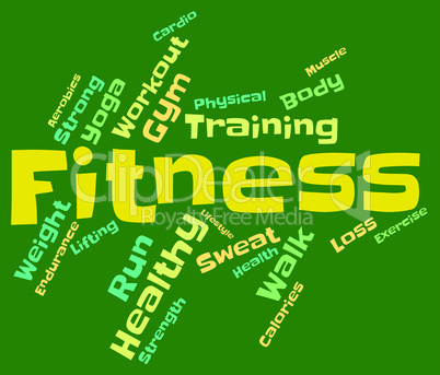Fitness Words Means Working Out And Athletic