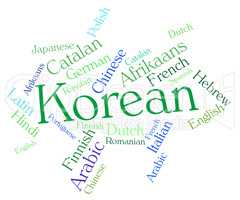 Korean Language Shows Wordcloud Words And International