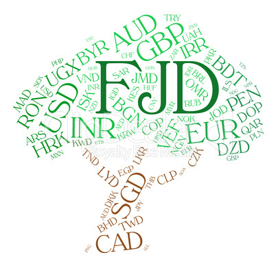 Fjd Currency Represents Foreign Exchange And Broker