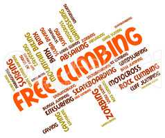 Free Climbing Words Shows Climbers Cliff And Extreme