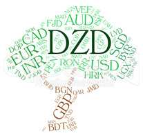 Dzd Currency Means Foreign Exchange And Algerian