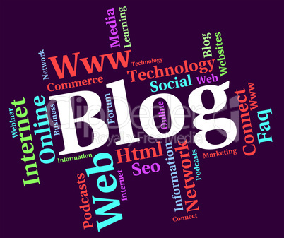 Blog Word Shows Weblog Websites And Words