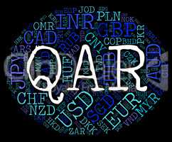 Qar Currency Indicates Qatari Rial And Broker