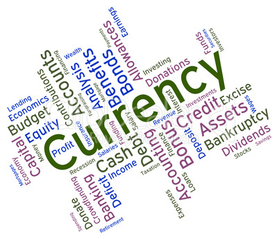 Currency Word Indicates Worldwide Trading And Currencies