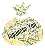 Japanese Yen Shows Foreign Currency And Banknote