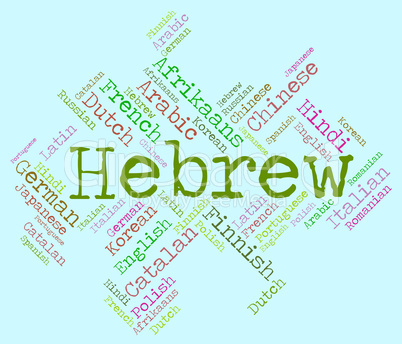 Hebrew Language Indicates Wordcloud Word And Speech