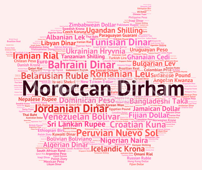 Moroccan Dirham Shows Morocco Dirhams And Exchange