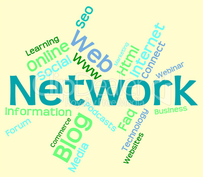 Network Word Represents Technology Computing And Web