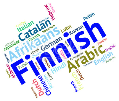 Finnish Language Means Lingo Wordcloud And Translate