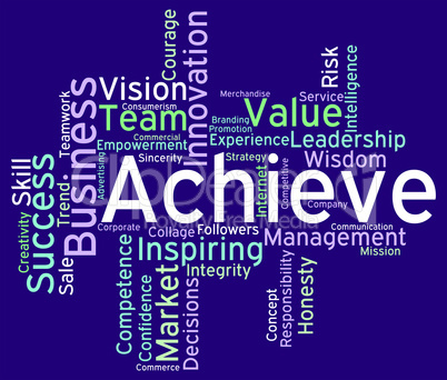 Achieve Words Means Succeed Wordcloud And Text