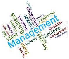 Management Words Shows Directors Bosses And Head