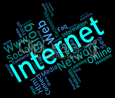 Internet Word Shows World Wide Web And Www