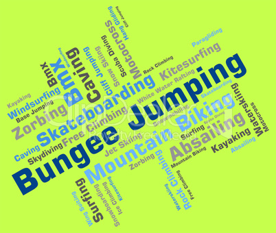 Bungee Jumping Represents Ropejumping Bungees And Text