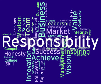 Responsibility Words Means Duty Responsibilities And Text