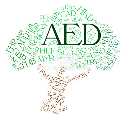 Aed Currency Indicates United Arab Emirates And Currencies