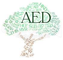 Aed Currency Indicates United Arab Emirates And Currencies
