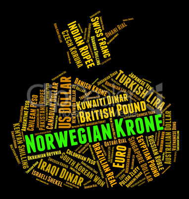 Norwegian Krone Shows Worldwide Trading And Foreign