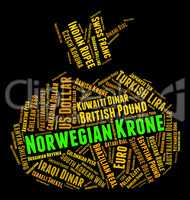 Norwegian Krone Shows Worldwide Trading And Foreign