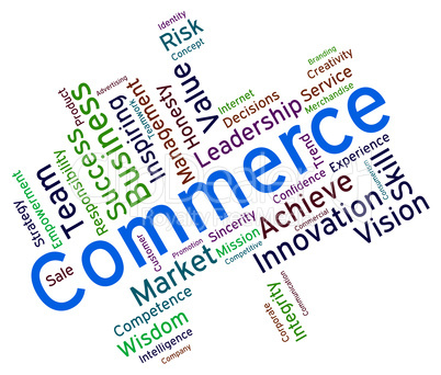 Commerce Words Shows Ecommerce Importing And Purchase