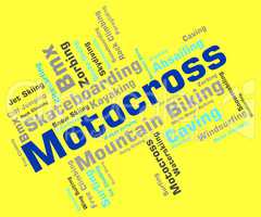 Motocross Words Indicates Motor Extreme And Motorbikes