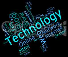 Technology Word Shows Data Wordcloud And Digital