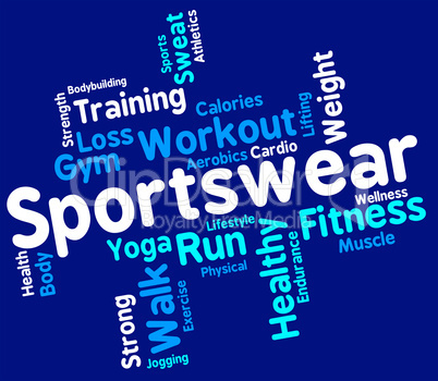 Sportswear Word Indicates Text Sweaters And Wordcloud