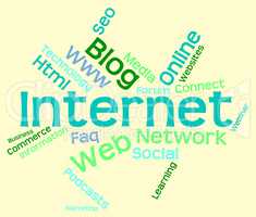 Internet Word Represents World Wide Web And Words