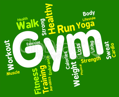 Fitness Wordcloud Indicates Physical Activity And Aerobic