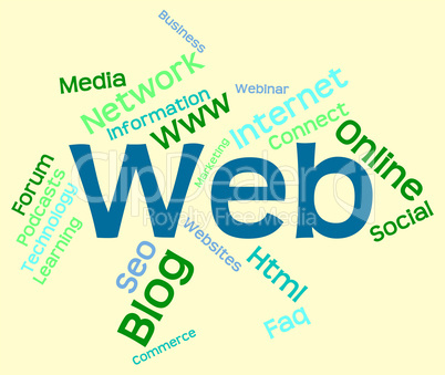 Web Word Represents Website Text And Online