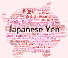 Japanese Yen Represents Currency Exchange And Broker