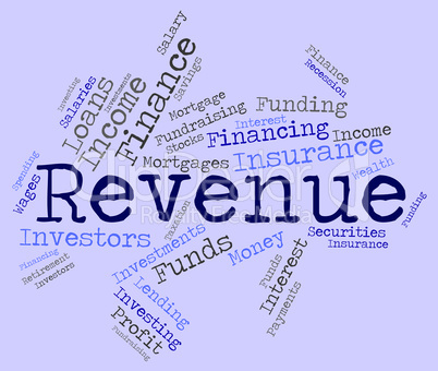 Revenue Word Represents Wage Earns And Salaries