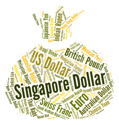 Singapore Dollar Represents Foreign Exchange And Banknote